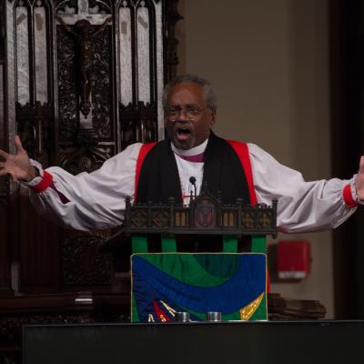Presiding Bishop Michael Curry speaking at Trinity Institute 2018