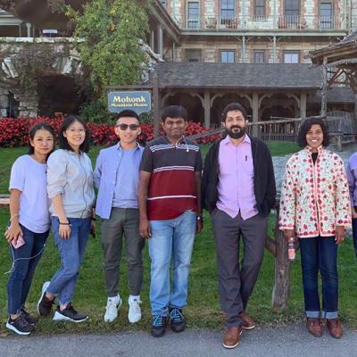 2019-2020 Trinity Union Fellows standing in a line with the Rev. Winnie Varghese