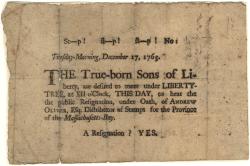 Sons of Liberty Broadside from 1765