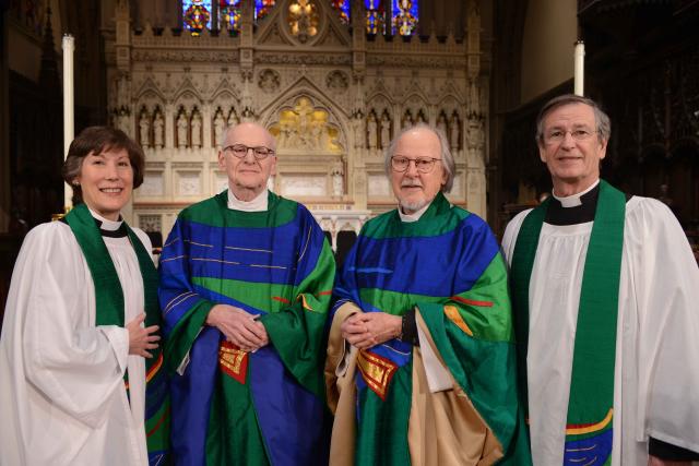 The Rev. Canon Anne Mallonee, Vicar; the Rev. William Norgren; the Rev. John Moody; the Rev. Dr. James H. Cooper, Rector