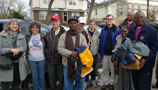 Trinity's work team in Staten Island in November 2012 after Superstorm Sandy