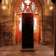 Blood Mirror is now on the display of the south vestibule of Trinity Church. Photo by Ian Smith